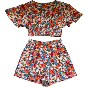Colorful Floral Two-Piece Set